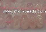 CNG1177 15.5 inches 6*14mm - 8*14mm nuggets rose quartz beads