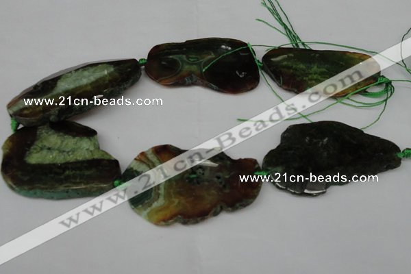 CNG1221 15.5 inches 30*50mm - 40*55mm freeform agate beads