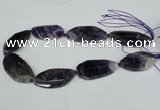 CNG1227 15.5 inches 20*40mm - 25*50mm freeform amethyst beads