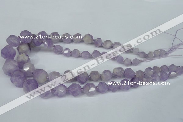 CNG1305 15.5 inches 8mm - 18mm faceted nuggets lavender amethyst beads