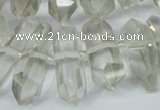 CNG1315 10*25mm – 12*35mm faceted nuggets smoky quartz beads