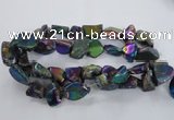 CNG1325 15.5 inches 15*20mm - 22*30mm nuggets plated quartz beads