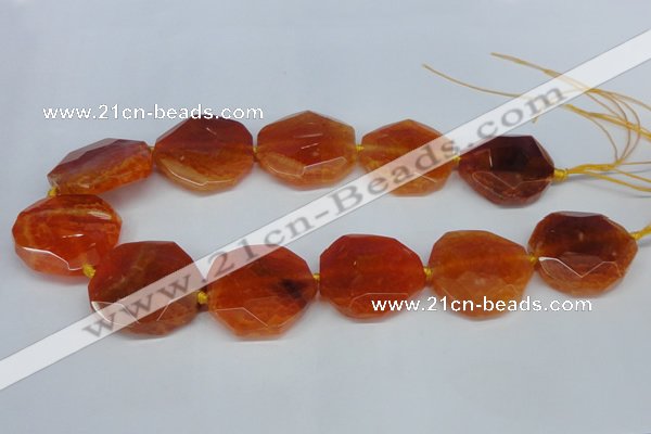 CNG1336 15.5 inches 32*35mm faceted freeform agate beads