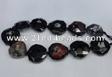 CNG1338 15.5 inches 32*35mm faceted freeform agate beads