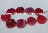 CNG1340 15.5 inches 42*45mm faceted freeform agate beads