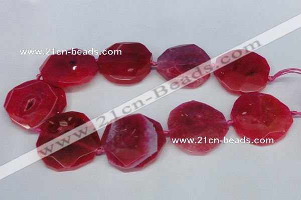 CNG1340 15.5 inches 42*45mm faceted freeform agate beads