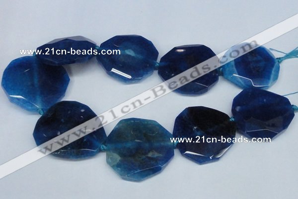 CNG1343 15.5 inches 42*45mm faceted freeform agate beads