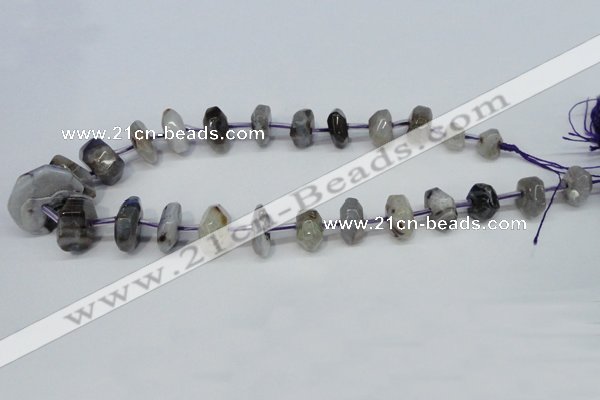 CNG1375 15.5 inches 8*14mm - 10*30mm faceted nuggets agate beads