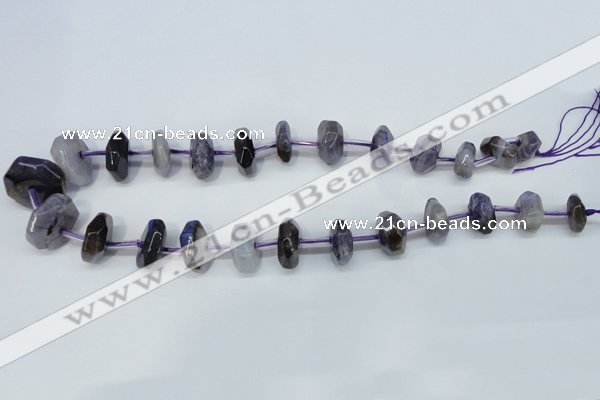 CNG1377 15.5 inches 8*14mm - 10*30mm faceted nuggets agate beads