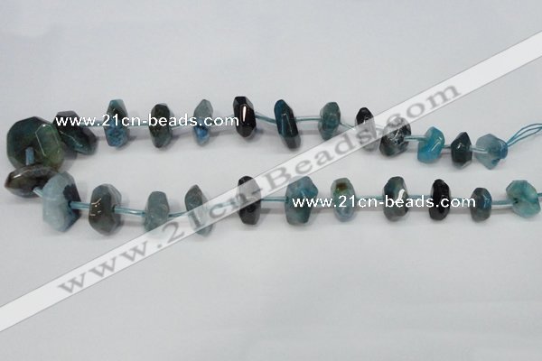 CNG1378 15.5 inches 8*14mm - 10*30mm faceted nuggets agate beads