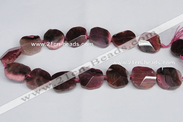 CNG1406 15.5 inches 20*22mm - 22*25mm faceted freeform agate beads