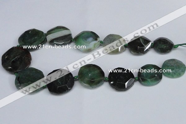 CNG1407 15.5 inches 20*25mm - 30*35mm faceted freeform agate beads