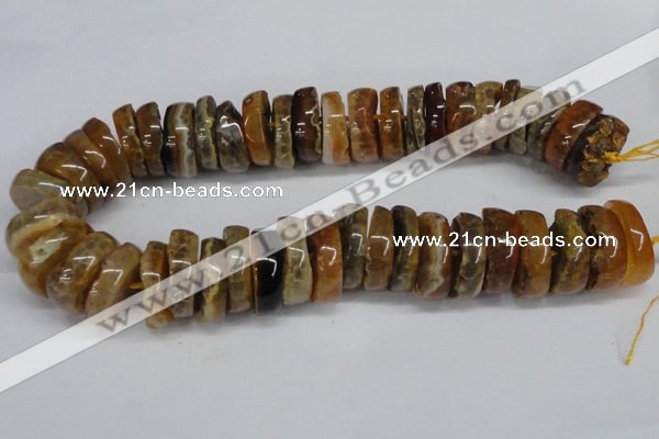 CNG1456 15.5 inches 8*25mm - 12*25mm nuggets agate gemstone beads