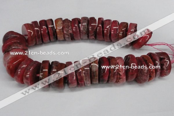 CNG1460 15.5 inches 10*30mm - 12*30mm nuggets agate gemstone beads