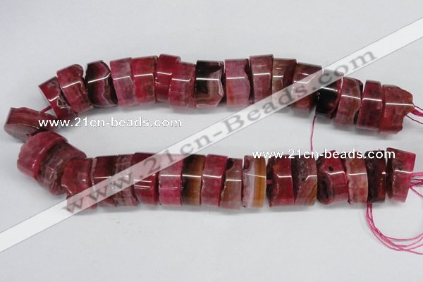 CNG1474 15.5 inches 10*25mm - 14*25mm nuggets agate gemstone beads