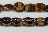 CNG15 15.5 inches 10*12mm faceted nuggets yellow tiger eye beads