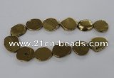 CNG1503 15.5 inches 22*25mm - 30*35mm freeform plated agate beads