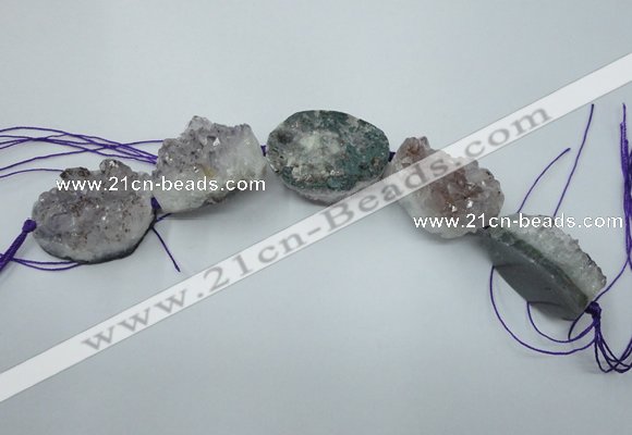 CNG1533 8 inches 25*35mm - 30*40mm freeform amethyst beads