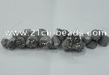 CNG1536 7.5 inches 10*14mm - 15*20mm nuggets plated druzy agate beads