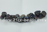 CNG1537 7.5 inches 10*14mm - 15*20mm nuggets plated druzy agate beads