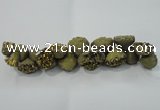 CNG1538 7.5 inches 10*14mm - 15*20mm nuggets plated druzy agate beads