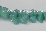 CNG1539 15.5 inches 6*8mm - 15*20mm nuggets plated druzy quartz beads