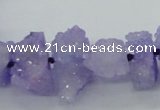 CNG1543 15.5 inches 6*8mm - 15*20mm nuggets plated druzy quartz beads