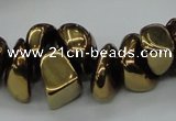 CNG1549 15.5 inches 6*8mm - 18*25mm nuggets plated agate beads