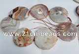 CNG1551 15.5 inches 50*52mm faceted freeform agate beads