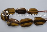 CNG1558 15.5 inches 40*55mm faceted freeform yellow tiger eye beads