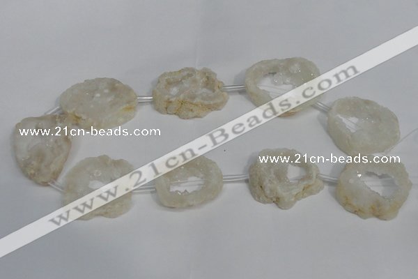 CNG1560 30*35mm - 35*40mm freeform plated druzy agate beads