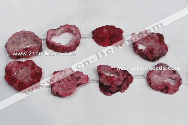 CNG1561 30*35mm - 35*40mm freeform plated druzy agate beads