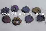 CNG1563 30*40mm - 40*50mm freeform plated druzy agate beads