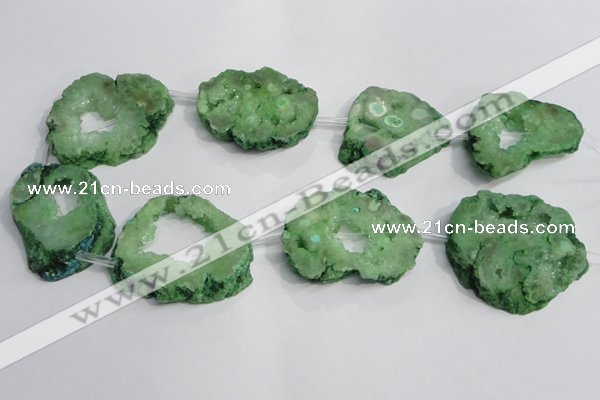 CNG1564 30*40mm - 40*50mm freeform plated druzy agate beads