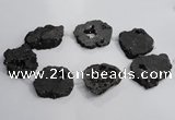 CNG1565 30*40mm - 40*50mm freeform plated druzy agate beads