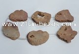 CNG1567 30*40mm - 40*50mm freeform plated druzy agate beads