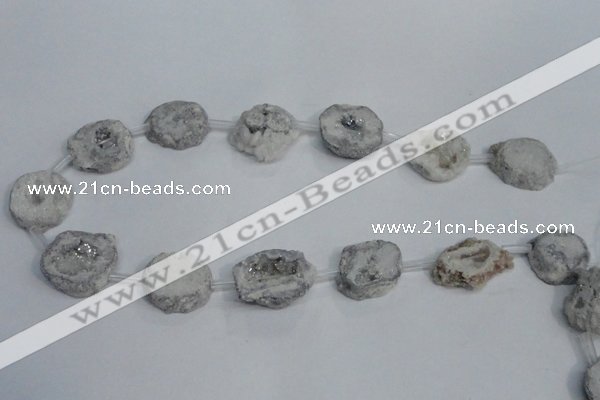 CNG1570 15*20mm - 20*25mm freeform plated druzy agate beads