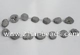 CNG1571 15*20mm - 20*25mm freeform plated druzy agate beads