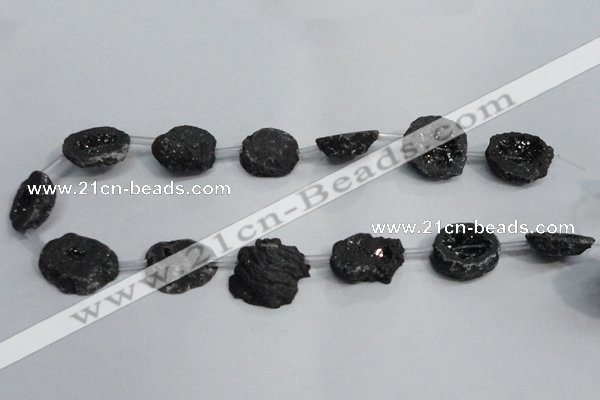 CNG1572 15*20mm - 20*25mm freeform plated druzy agate beads