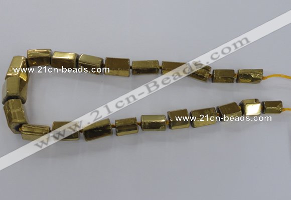 CNG1580 15.5 inches 10*15mm - 18*20mm nuggets plated quartz beads