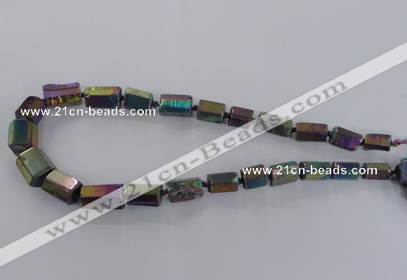 CNG1581 15.5 inches 10*15mm - 18*20mm nuggets plated quartz beads