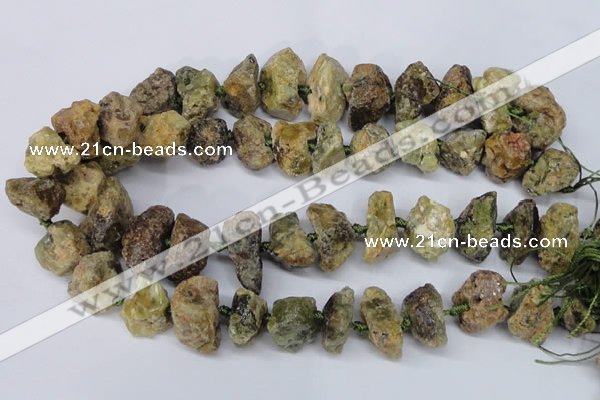 CNG1599 15.5 inches 15*20mm - 20*25mm nuggets green garnet beads