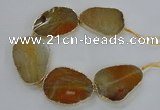 CNG1620 8 inches 35*50mm - 45*55mm freeform agate beads with brass setting