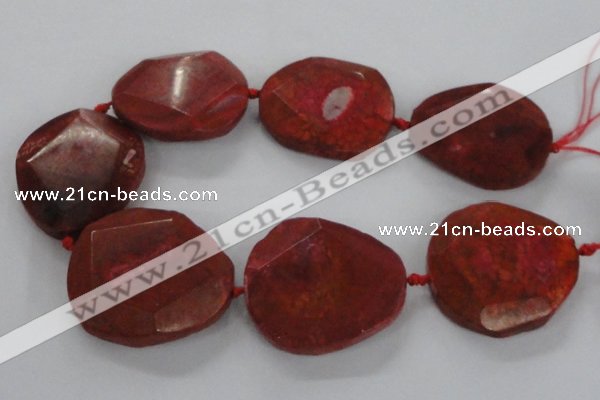 CNG1628 15.5 inches 40*45mm - 45*50mm faceted freeform agate beads