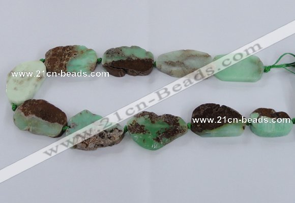 CNG1655 15.5 inches 20*30mm - 30*35mm freeform australia chrysoprase beads