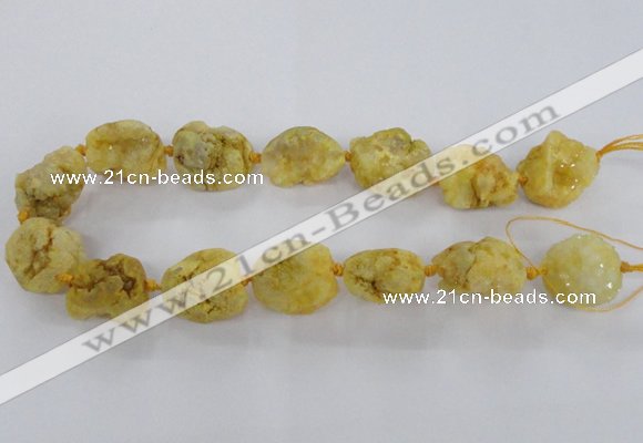 CNG1667 15.5 inches 18*25mm - 22*30mm nuggets plated druzy agate beads