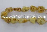 CNG1670 15.5 inches 22*30mm - 25*45mm nuggets plated druzy agate beads