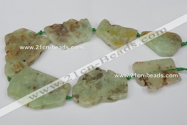 CNG1726 15.5 inches 30*40mm - 40*60mm freeform prehnite beads