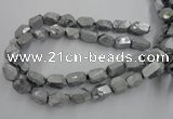 CNG1800 13*18mm - 15*20mm faceted nuggets plated quartz beads