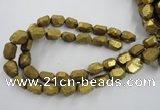 CNG1801 13*18mm - 15*20mm faceted nuggets plated quartz beads